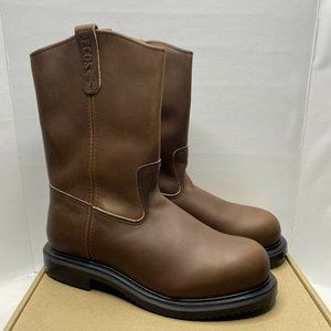Red Wing PECOS Steel Toe Leather Boots 2231 Men’s Size 9.5 D Brown New In Box
